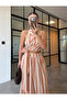 Orange Patterned Tie-Up Crop Skirt Set - 30447 - 4