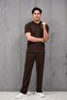 Regular Fit Lycra Self-Striped Half Baggy Trousers T-Shirt Set