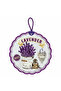 Lavender Round Ceramic Coaster | 20 cm Scalloped Decorative Design