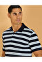 Men Navy and Blue And Striped Polo Shirt - 4