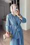 Belt Detailed Padded Triple Set - Blue - 2