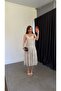 Checkered A-Line Midi Dress Cream - 2