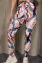 Women's High Waist Diving Fabric Digital Printed Gathering Sports Leggings - 2