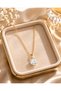 18K Anti Tarnish 316L Stainless Steel Chain Zircon Luxury Accessory Collarbone Non-fading Jewelry Pendant Necklace - 3