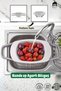 Adjustable Handle Over-The-Sink Practical Strainer - Foldable Stand, Fruit Vegetable and Pasta Strainer - Bpa Free - (Assorted Colors)