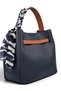 Navy Blue, Lock and Scarf Detailed, Puppy-Printed, Crossbody Strap, Small, Women's Hand and Shoulder Bag - 3