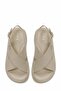 Women's Beige Genuine Leather Cross-Strapped Thick-Soled Sandals - 2