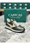 Genuine Leather Green Beige Combination Handmade Casual Sports Men's Shoes Prague