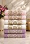 100% cotton lace guipure embroidered/embroidered luxury boxed towel set 50x90 cm - 3