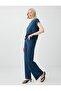 Dark Petrol Wide Leg Long Straight Trousers - 2