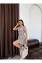Women's Ecru-Black Leopard Patterned Blouse and Shorts Mini Skirt Set Elt3013 - 3