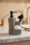 Vilya Gray Sponge/Brush Dispenser with Liquid Soap Tank