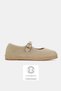 Women's Beige Suede Genuine Natural Leather Size 36-41 Buckle Fastening Flat Sole Mary Jane Daily Espadrilles