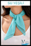 Water Green Işifon Scarf |   Women's Neck Scarf |   Thin Light Fabric Accessory 45X45 cm