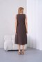 Women's Crew Neck Tencel Fabric Dress with Zipper on the Back 26057 - 6