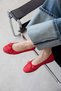 Drew Women's Mesh Detail Lace Ballerina Red