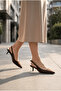 Phoebe Lia Women's Pointed Toe Open Back Thin Heeled Matte Shoes 0012200 - 3