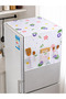 B&S Printed Refrigerator Cover with Lace Trim - Cotton-Linen Dustproof Decorative Top Cover for Fridge - 3