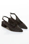 Brave 8882 Black Laser Stone Detailed Comfortable Women's Short Heeled Shoes - 4