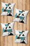 Digital Printed Soft Textured 4-Piece Throw Pillow Cover Set Krl0167 - 2