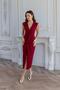 Knot Detailed Slit Zero Sleeve Midi Dress