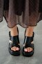 Nero Women's Platform Heeled Genuine Leather Shoes Black - 4