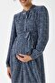 M0015-Collar Tie Flower Pattern Maxi Maternity Dress - 5