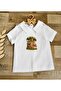 Giraffe Concept 1 Year Old Boy's Salopet Shirt Crown Bow Tie Socks Set - 2