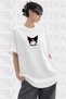 Unisex Kawaii Cute Printed Oversize Crew Neck Cotton Daily Use Combed Cotton T-Shirt - 2