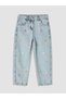 Blue Floral Embroidered Girls' Jean Pants