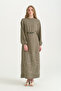 Embroidery Detailed Modal Dress - Khaki