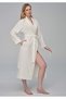 Women's Collar Pyramid Jacquard Shawl Niki Velvet Bamboo Cotton Dressing Gown - 4