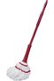 Squeeze Mop for Floor Cleaning, Self-Wringing, Adjustable Long Handle, Flat Cotton, Red & White