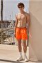 Men's Zippered Quick-Drying Orange Swim Shorts - 2