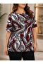 Plus Size Women's Floral Patterned T-Shirt |   Comfortable Fit Casual Oversize T-Shirt - 5