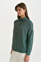 Low-Sleeve Comfortable Fit Shirt - Emerald - 2