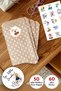 50Pcs Large Size Happy Holidays Gift Package Set (Polka Dot Paper Bag (18X30Cm), 60 Pieces of 4cm Stickers)
