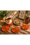 Design Orange Flower Coaster Set (4 Pieces)