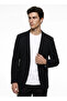 Black Men's Slim Fit Jacket Ace004262681_Syh