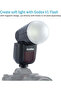 غطاء ناشر الضوء AK-R11 لفلاش V1 و V1pro ذو الرأس الدائري - 3