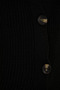 Women's V-Neck Buttoned Knitwear Black Vest - 4