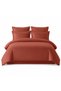 100% Cotton Satin Striped Double Duvet Cover Set - Tile - 8