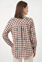 Women's Oversize Floral Patterned Viscose Brown Shirt - 3