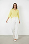Women's Oversize Striped Viscose Yellow Shirt - 3