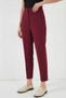 Women's High Waist Viscose Burgundy Trousers - 4