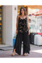 Black Color Italian Silk Pant Blouse Suit - 6