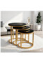 Nesting Tables Coffee Table Set of 3,Round Side Table Small Accent Table for Living Room,Bedroom Apartment (Gold) - 3