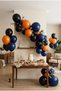 Black Orange Navy Blue Balloon Set 20 Pieces Birthday Party Decoration Stylish - 3