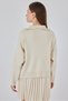 Women's Zippered Collar Pleated Skirt Ecru Two-Piece Set - 3
