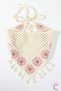 Retro Bohemian Style Crochet Bandana with Dried Rose and Daisy Tassels - Hand Knitted Triangular Hair Bandana - 2
